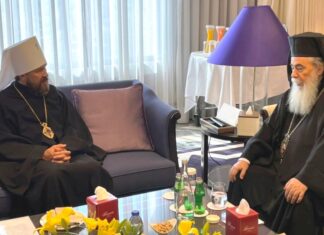 Metropolitan Hilarion meets with Primate of the Orthodox Church of Jerusalem